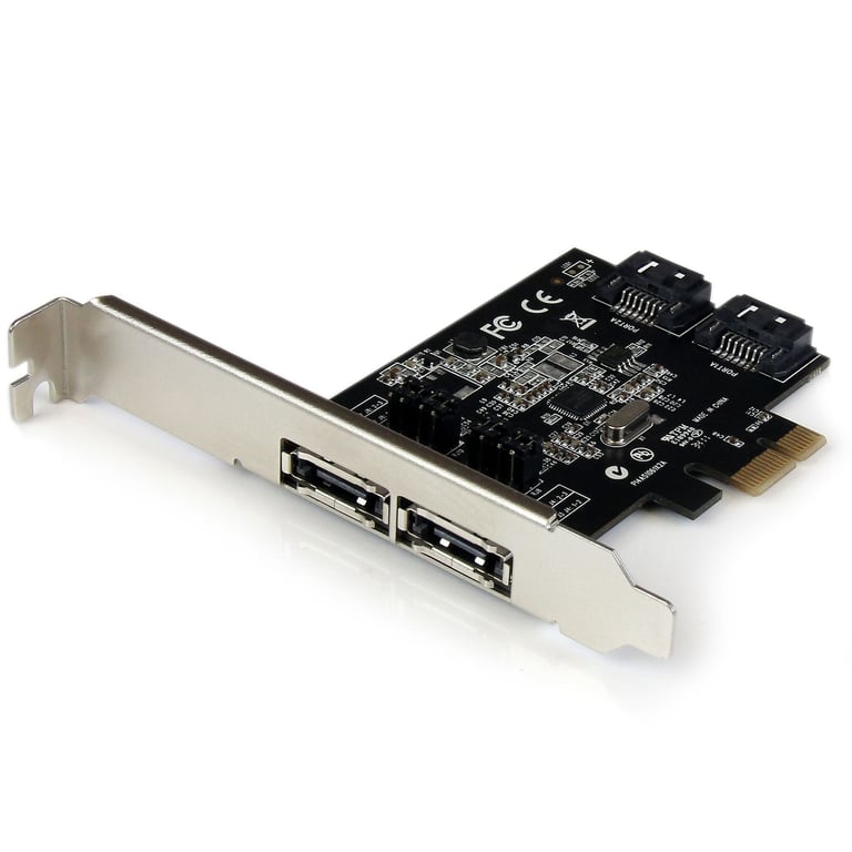 StarTech.com Carte contrôleur PCI E avec 2 ports SATA III interne et 2 ports eSATA externe - vue 2