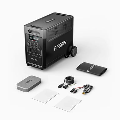 AFERIY P310 3600W Central eléctrica portátil 3840Wh LiFePO4, compatible con la aplicación, inversor de onda sinusoidal pura con UPS, enchufe UE, ruedas