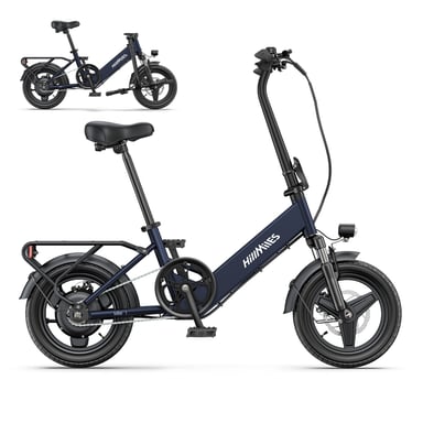 E-bike  HillMiles Mile 1 - Motor 250W Batería 36V10.4AH Neumáticos De 14 Pulgadas Frenos Mecánicos De Disco - Azul