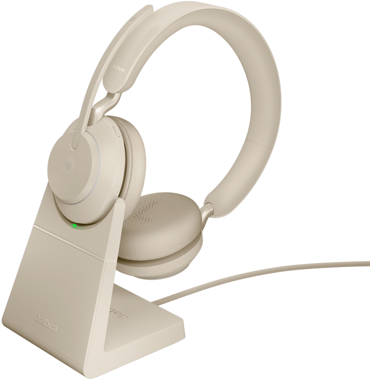 Jabra Evolve2 65, MS Stereo Casque Sans fil Arceau Bureau/Centre d'appels USB Type-C Bluetooth Beige