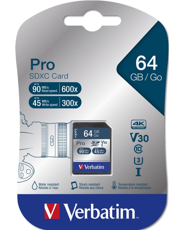 Verbatim Carte SDXC U3 PRO - vue 3