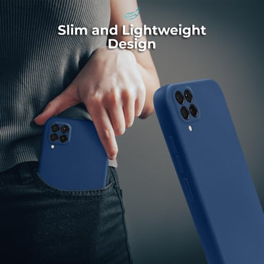 Moozy Lifestyle. Coque conçue pour Huawei P40 Lite, bleu nuit – Coque en silicone liquide avec finition mate et doublure en microfibre douce.