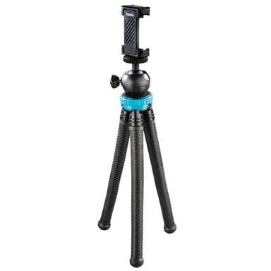 Trípode ''FlexPro'' para smartphone, GoPro y cámaras, 27 cm, azul