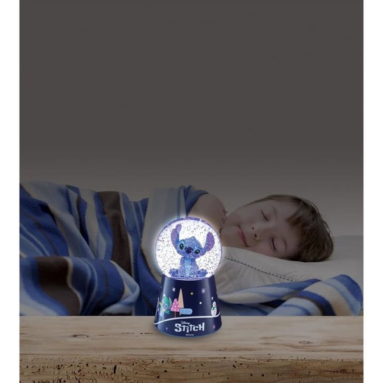 Enceinte enfant Bluetooth Lexibook Stitch Boule à neige décorative Bleu Rechargeable USB-C - Neuf