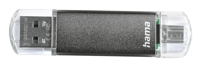Hama Laeta Twin 64GB USB 2.0 lecteur USB flash 64 Go USB Type-A / Micro-USB Gris