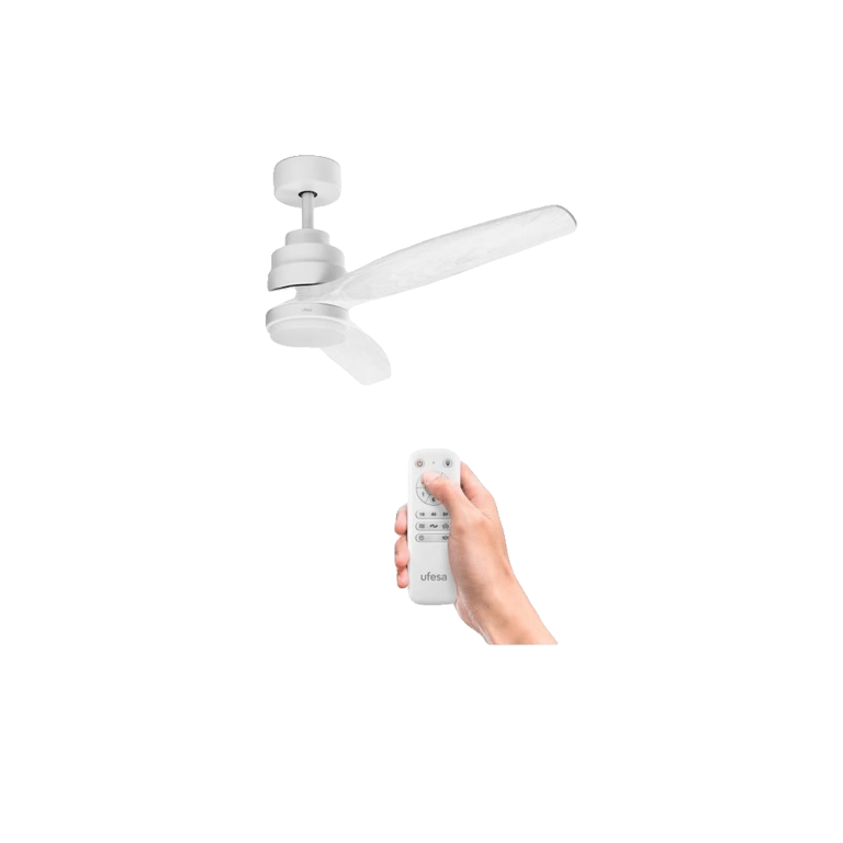 Ventilateur de Plafond avec Lumière CFNP 3 Pales Bois Naturel 132cm LED 6 Vitesses Télécommande