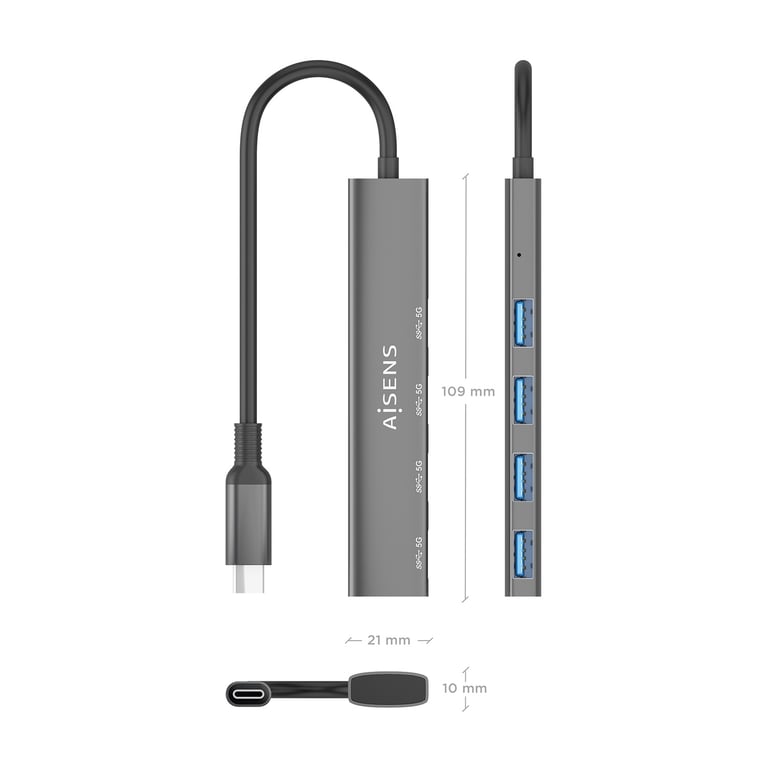 AISENS A109 0943 station d'accueil Avec fil USB 3.2 Gen 1 3.1 Gen 1 Type C Neuf - vue 2