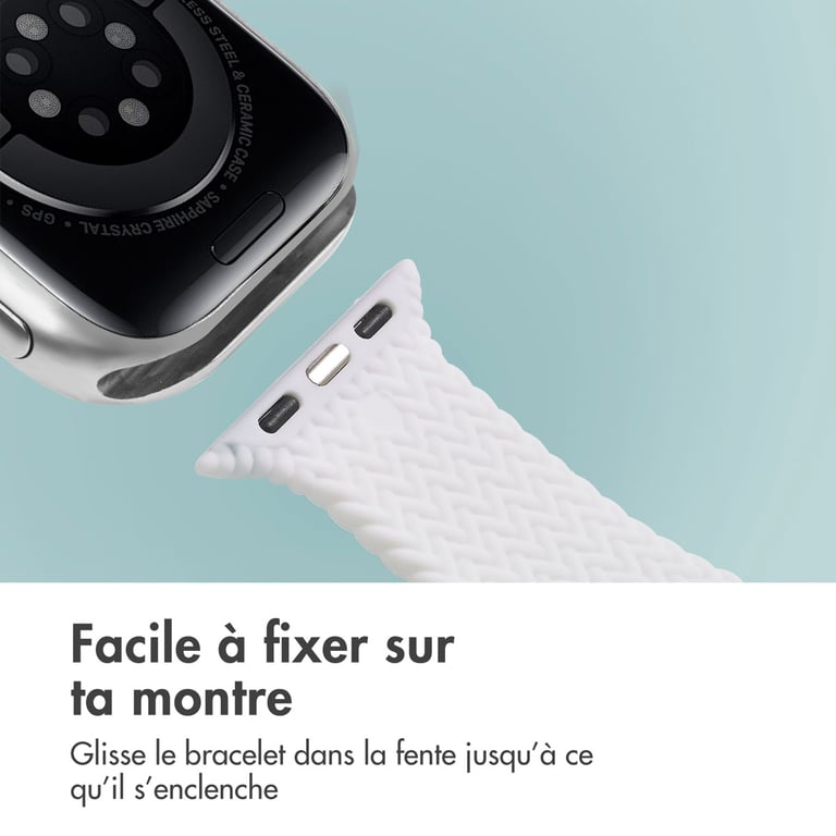 Bracelet Apple Watch 42mm Silicone tressé - vue 8