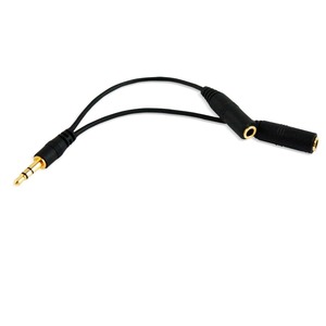 Doble conector de audio de 3,5 mm negro