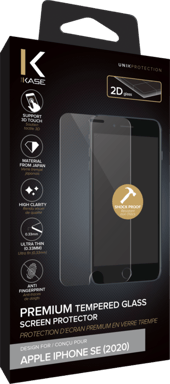 Protezione dello schermo in vetro temperato premium per Apple iPhone SE 2020, trasparente