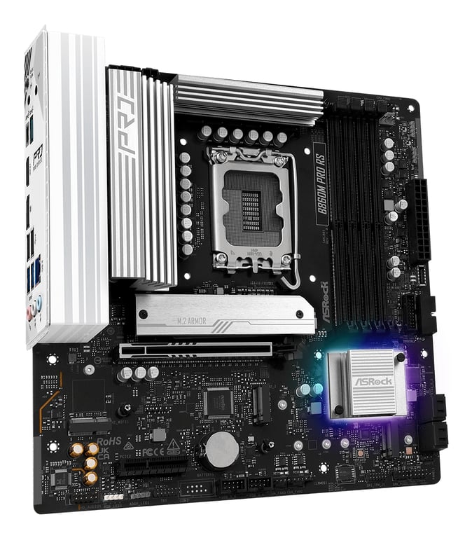 Asrock B860M Pro RS Intel B860 LGA 1851 Socket V1 micro ATX Neuf - vue 2