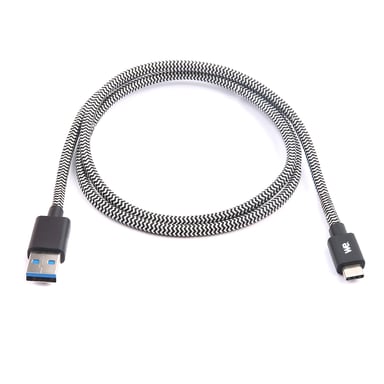 WE Cavo da USB-C a USB intrecciato da 1 m per Samsung S8/S9/S10, MacBook Pro, Google Pixel/Chromebook, Huawei P20/P30 Xiaomi - nero