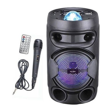 INOVALLEY KA02 BOWL- Altavoz Bluetooth 400W - Función Karaoke - Bola caleidoscopio LED multicolor - Puerto USB, Micro-SD