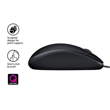 Logitech B110 Silent souris Bureau Ambidextre USB Type-A Optique 1000 DPI