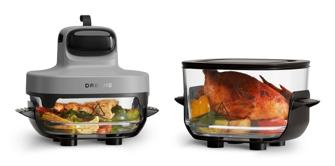 Dreame Tasti Unique Autonome 1500 W Friteuse d'air chaud Noir, Transparent, Blanc