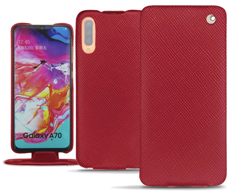 Housse cuir Samsung Galaxy A70 - Rabat verticalRouge