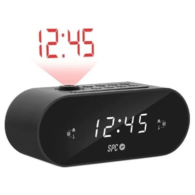 Radio-réveil SPC Frodi Max avec projection - Écran LED à luminosité réglable - Bouton Snooze -