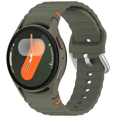 Bracelet Samsung Watch 7 avec boucle argentée - Vert armée