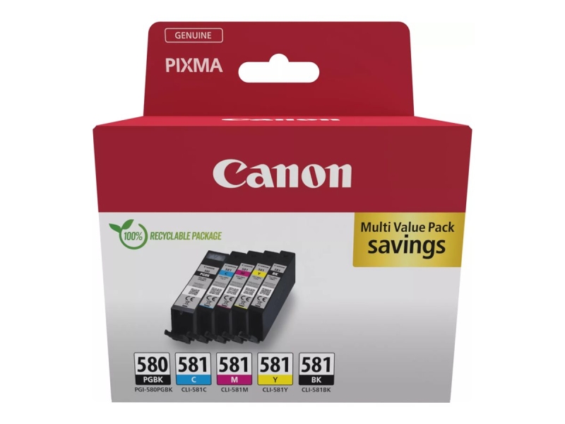 Canon PGI 580BKCLI 581 BKC/ /Y Multipack 5 couleurs - vue 3