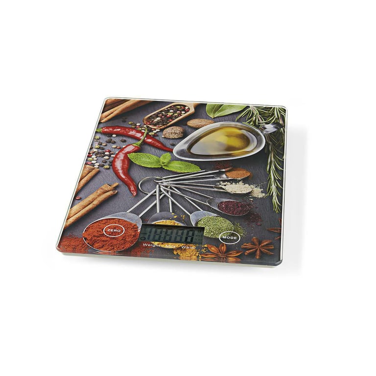 Nedis Kasc113va Balance De Cuisine Numérique Lcd Verre Design Imprimé - vue 4