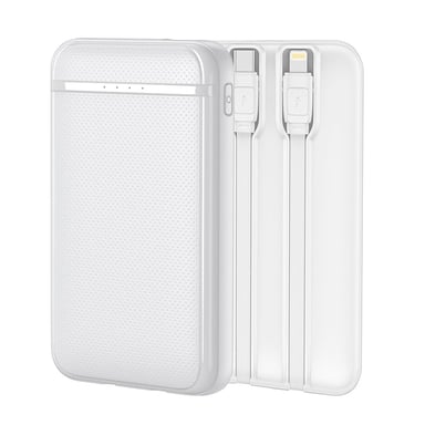 Batterie Externe 5000 mAh avec 2 Câbles Intégrés - Neuf