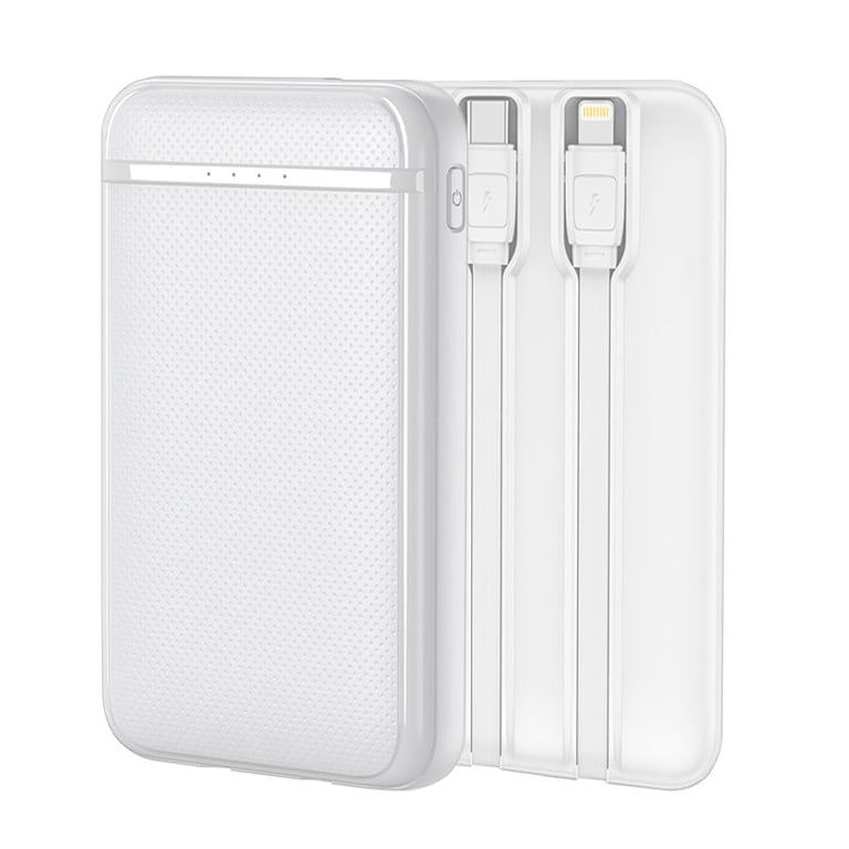 Batterie Externe 5000 mAh avec 2 Câbles Intégrés Neuf