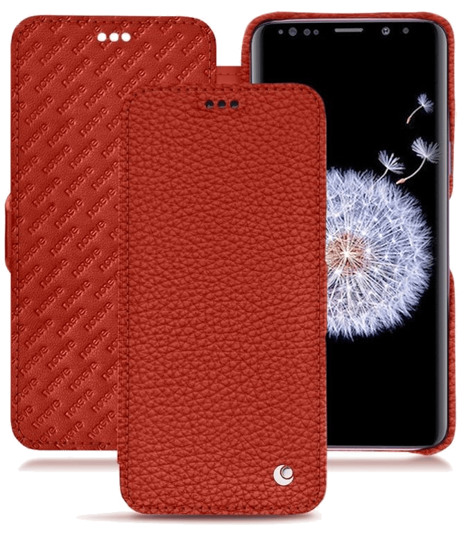 Housse cuir Samsung Galaxy S9+ - Rabat horizontalOrange