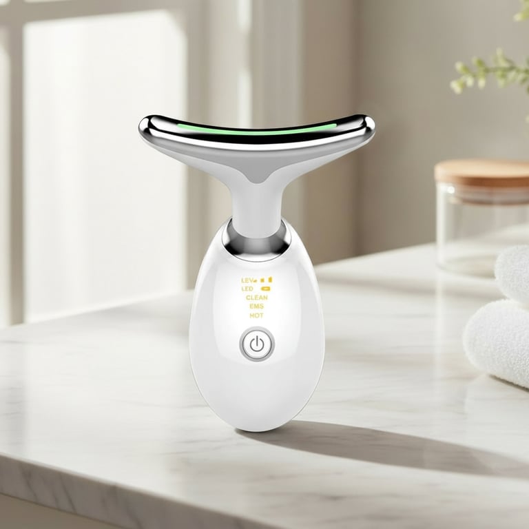 Appareil Visage & Cou Soins – Ions LED EMS & Chaleur pour Peau Nette Ferme et Lumineuse - vue 8