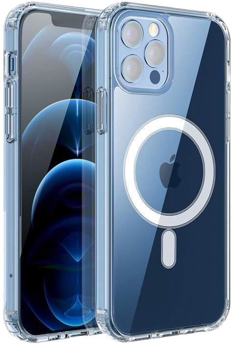 Coque Silicone Aimant pour IPHONE 12 Magnetique Magsafe Transparente