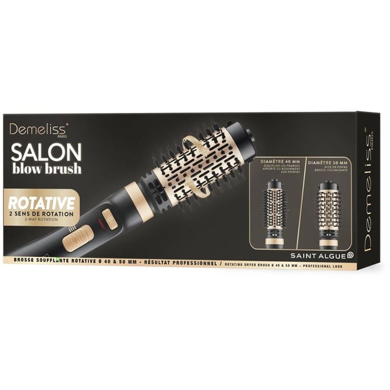 Brosse soufflante rotative SAINT ALGUE Demeliss Salon Blow Brush 2 têtes 3 températures / Or - vue 4