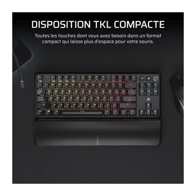 Clavier Gaming - K70 Core TKL Wireless - RGB, Switchs MLX Red v2