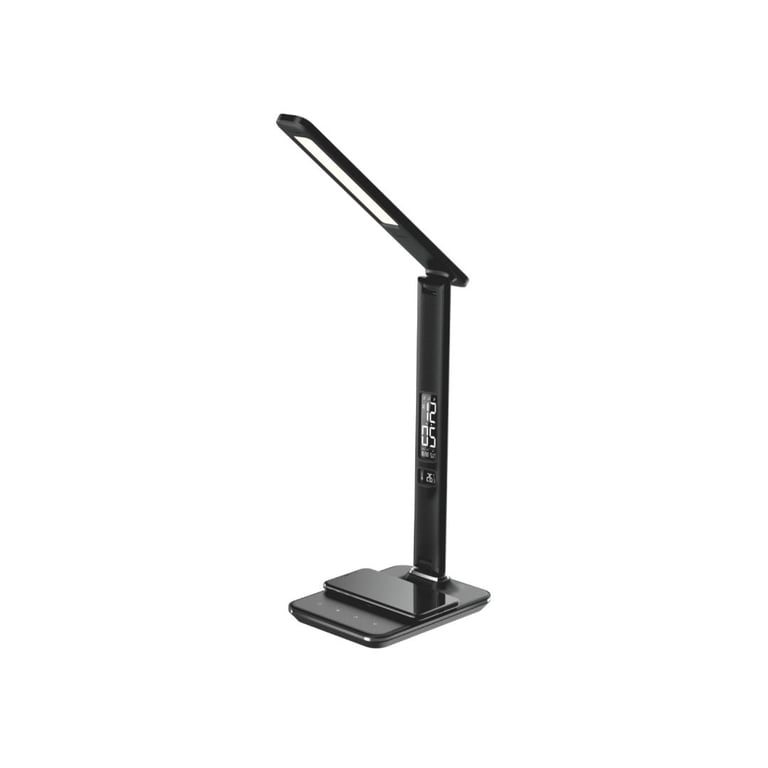 Lampe de bureau avec la charge induction Qi fonction réveil affichage de 'heure la date la température lumiosité réglable bras pliable Neuf
