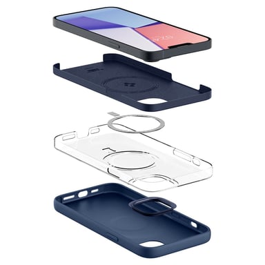Spigen ACS04921. Guscio protettivo per Apple iPhone 14 Max in silicone, blu