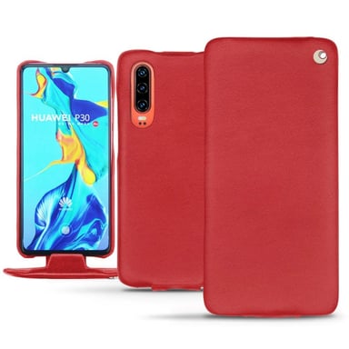 Housse cuir Huawei P30 -  - Rouge - Cuir lisse premium