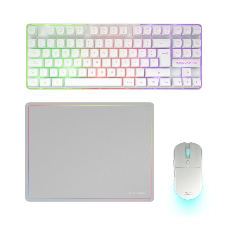 Mars Gaming MCPWTKLWES clavier incluse FR sans fil +USB QWERTY Espagnole Neuf