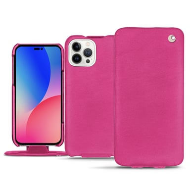 Housse cuir Apple iPhone 14 Pro Max -  - Rose - Cuir lisse premium