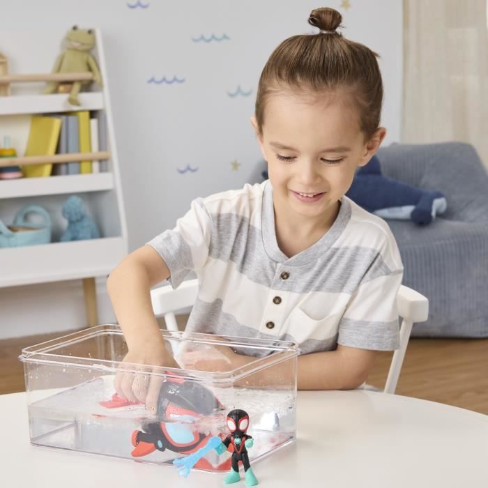 Spidey Miles Morales Dauphin filant Water-Webs, Figurine et véhicule, Marvel Spidey et ses Amis Extraordinaires, Des 4 ans - Neuf
