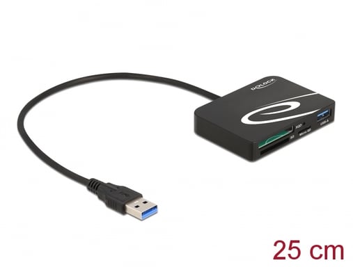 Lettore DeLOCK per schede di memoria XQD / SD / Micro SD + porta USB Tipo-A