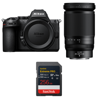 Appareil photo hybride Nikon Z5 II + 28-400mm f/4-8 VR + 1 SanDisk 256GB Extreme PRO UHS-II + Ebook ''20 astuces pour des images qui claquent''