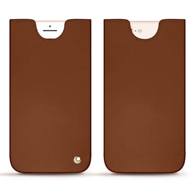 Pochette cuir Apple iPhone 8 Plus - Pochette - Marron - Cuir lisse