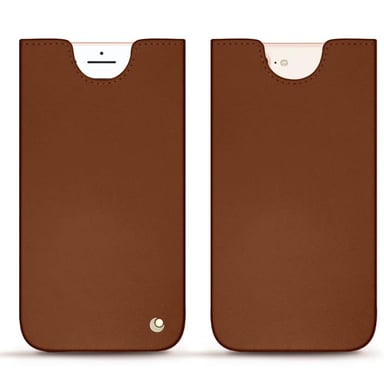 Pochette cuir Apple iPhone 8 Plus -  - Marron - Cuir lisse