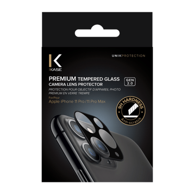 Gen 2.0 Protezione lente fotocamera in vetro temperato Premium Apple iPhone 11 Pro/11 Pro Max, Nero