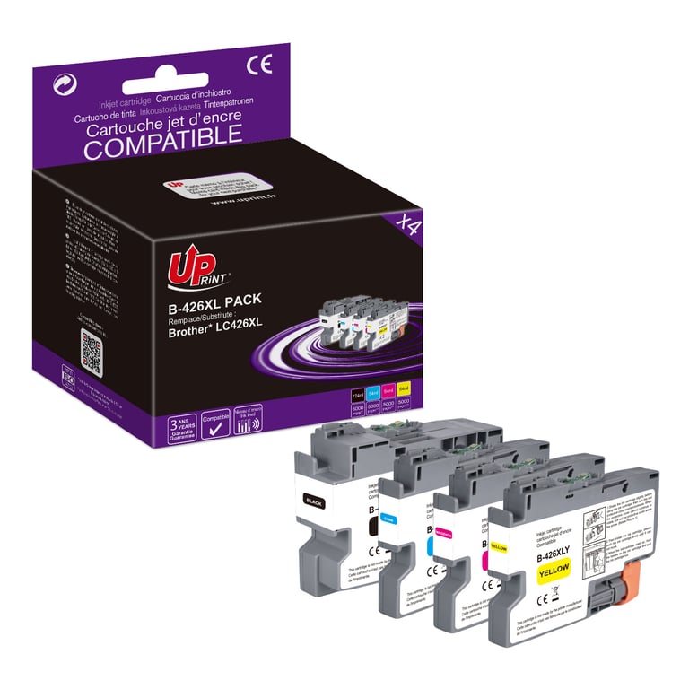 Pack UPrint 4 cartouches compatible Brother LC426XL Neuf