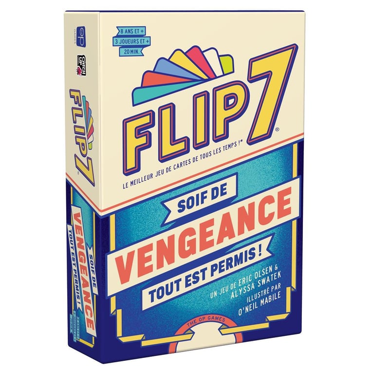 Jeu de cartes Catch Up Flip 7 Vengeance Chiffres 200 points Malus et cartes spéciales pour 3 à 8 joueurs Neuf