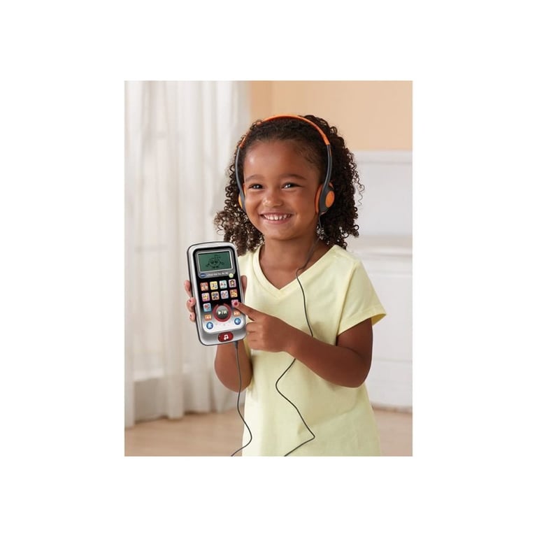Lecteur musical portable VTech V.Pod Kid Do Ré Mi 16 chansons 17 mélodies 10 activités Écran interactif Casque inclus Orange/Argent - Neuf