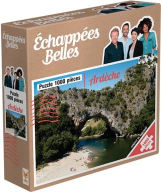 Puzzle 1000 pièces Topi Games Echappées Belles Ardèche Pont au-dessus de la rivière