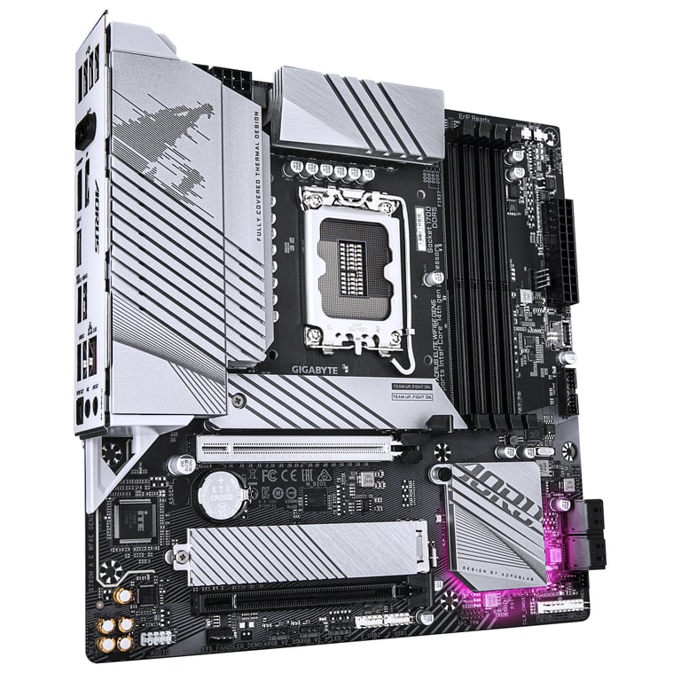 GIGABYTE B760M AORUS ELITE WIFI6E GEN5 Carte Mère – Compatible avec les processeurs Intel Core 14e génération VRM numérique 12+1+1 phases jusqu'à 5600 MHz DDR5 2 x .2 PCIe 4.0 Wi Fi 6E LAN 2.5 GbE USB 3.2 Gen 2x2 Neuf - vue 3