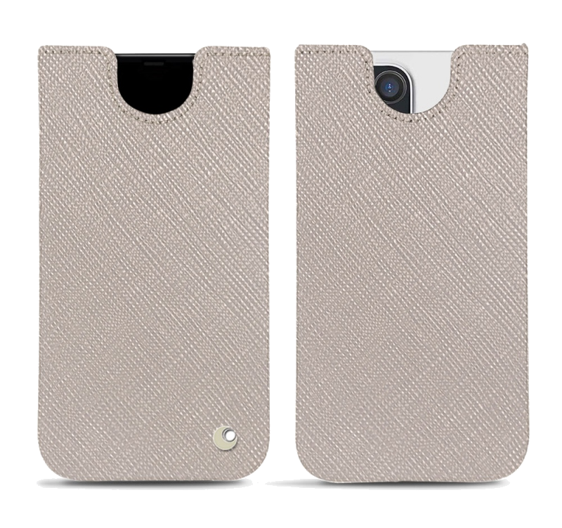 Pochette cuir Apple iPhone 12 Pro Max - PochetteGris