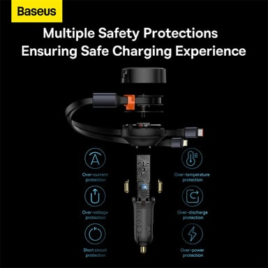 Baseus Enjoyment Smartphone Negro Cargador de mechero Carga rápida Auto