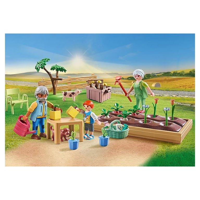 Ensemble PLAYMOBIL Grands-Parents et Potager : Une Aventure de Jardinage - Neuf